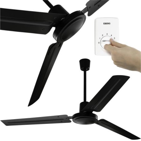 Wentylator przemysłowy sufitowy czarny HTX 140 cm z regulatorem obrotów EBERG 127 szt. 289,00 zł/brutto