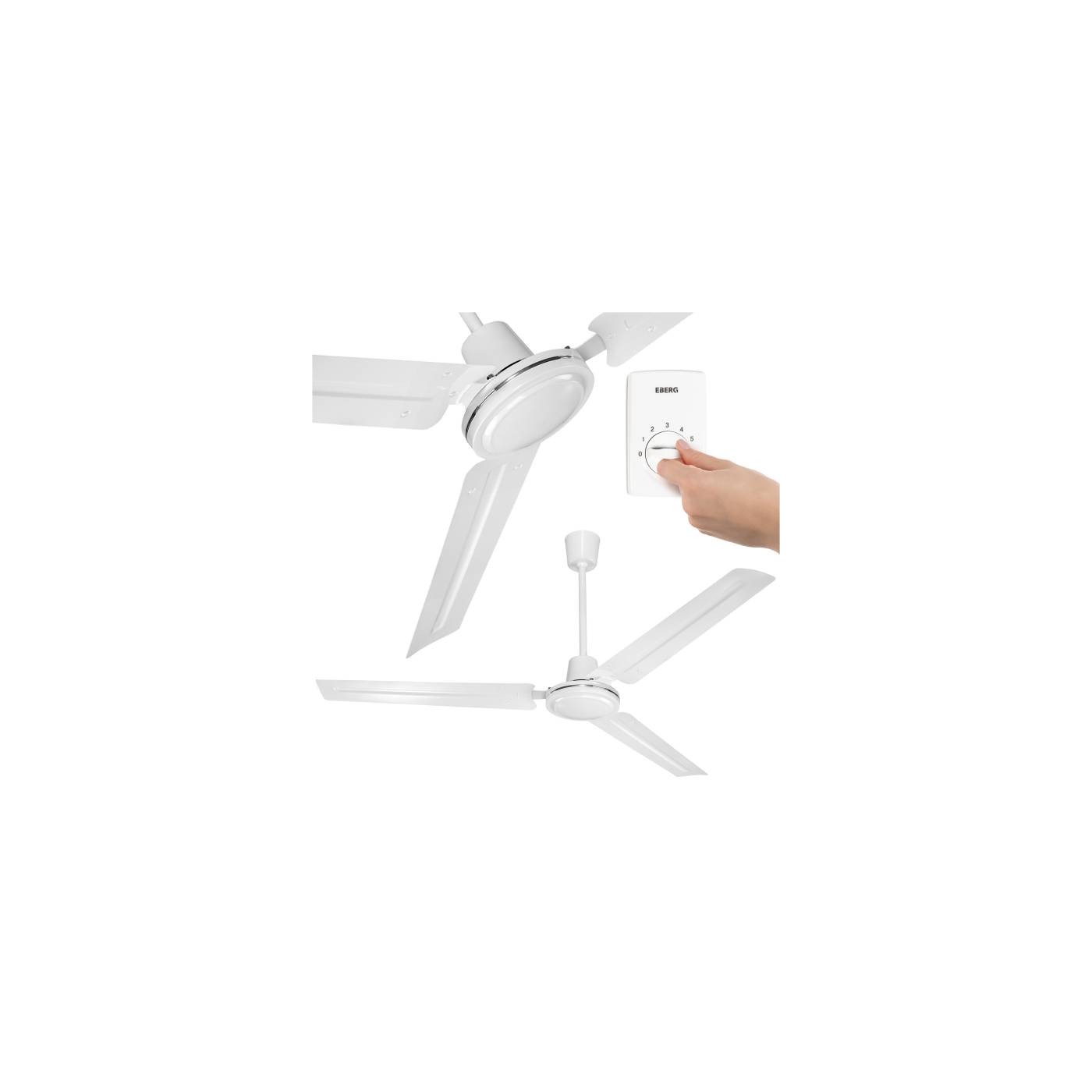 Wentylator przemysłowy sufitowy biały HTX 140 cm z regulatorem obrotów EBERG 413 szt. 249,00 zł/brutto