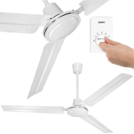 Wentylator przemysłowy sufitowy biały HTX 140 cm z regulatorem obrotów EBERG 413 szt. 249,00 zł/brutto